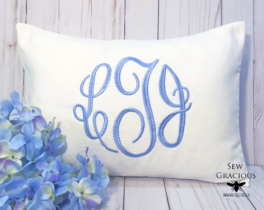 Classic Master Circle Monogrammed Pillow Cover