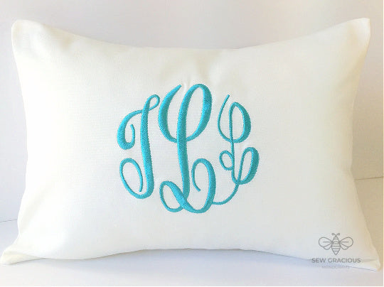Classic Master Circle Monogrammed Pillow Cover