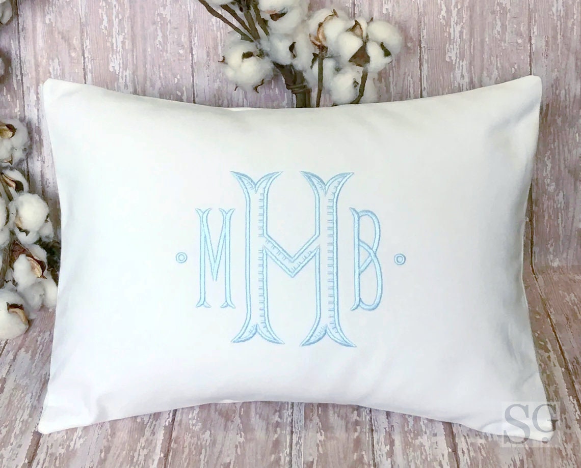Baroque font Chinoiserie Monogrammed Pillow Cover